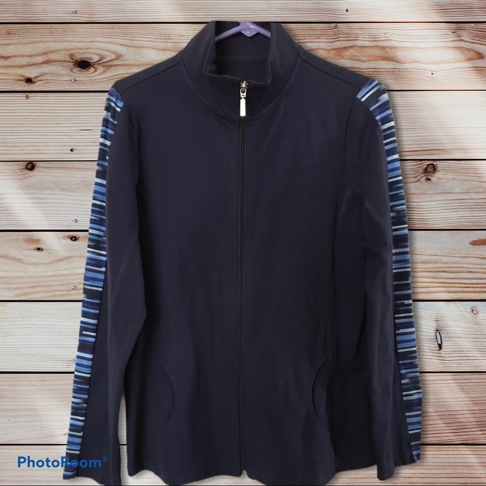 Denim & Co Active Zippered Jacket Navy NWOT M